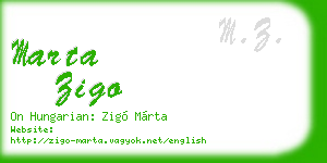 marta zigo business card